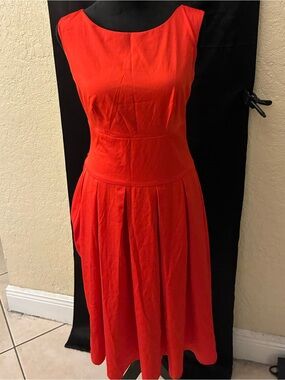 Classic Red Fit-and-Flare Women’s Dress